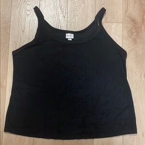 Ava & Viv Terry Spaghetti Strap Tank, Black, sz 2X